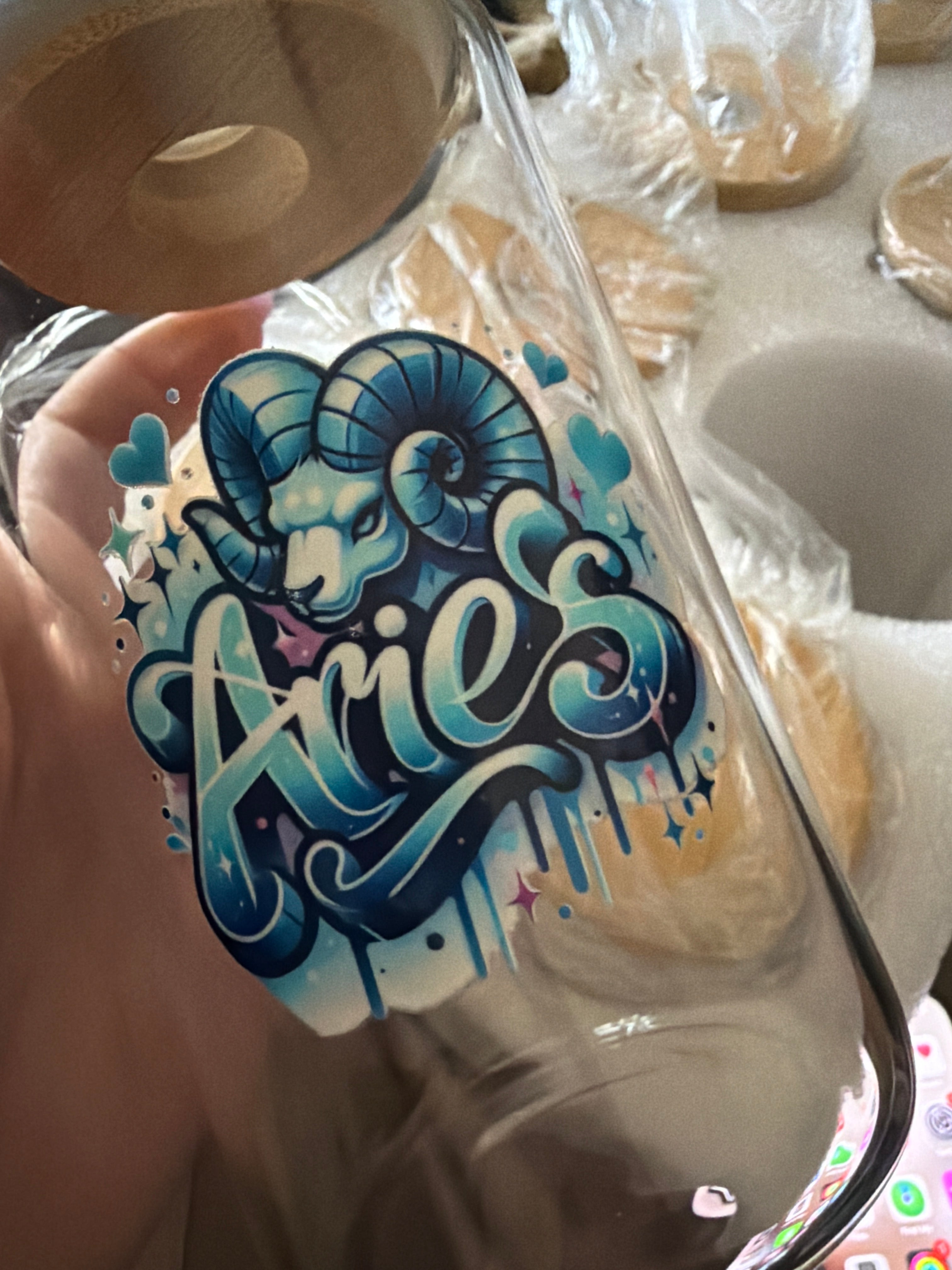 Aries glass cup